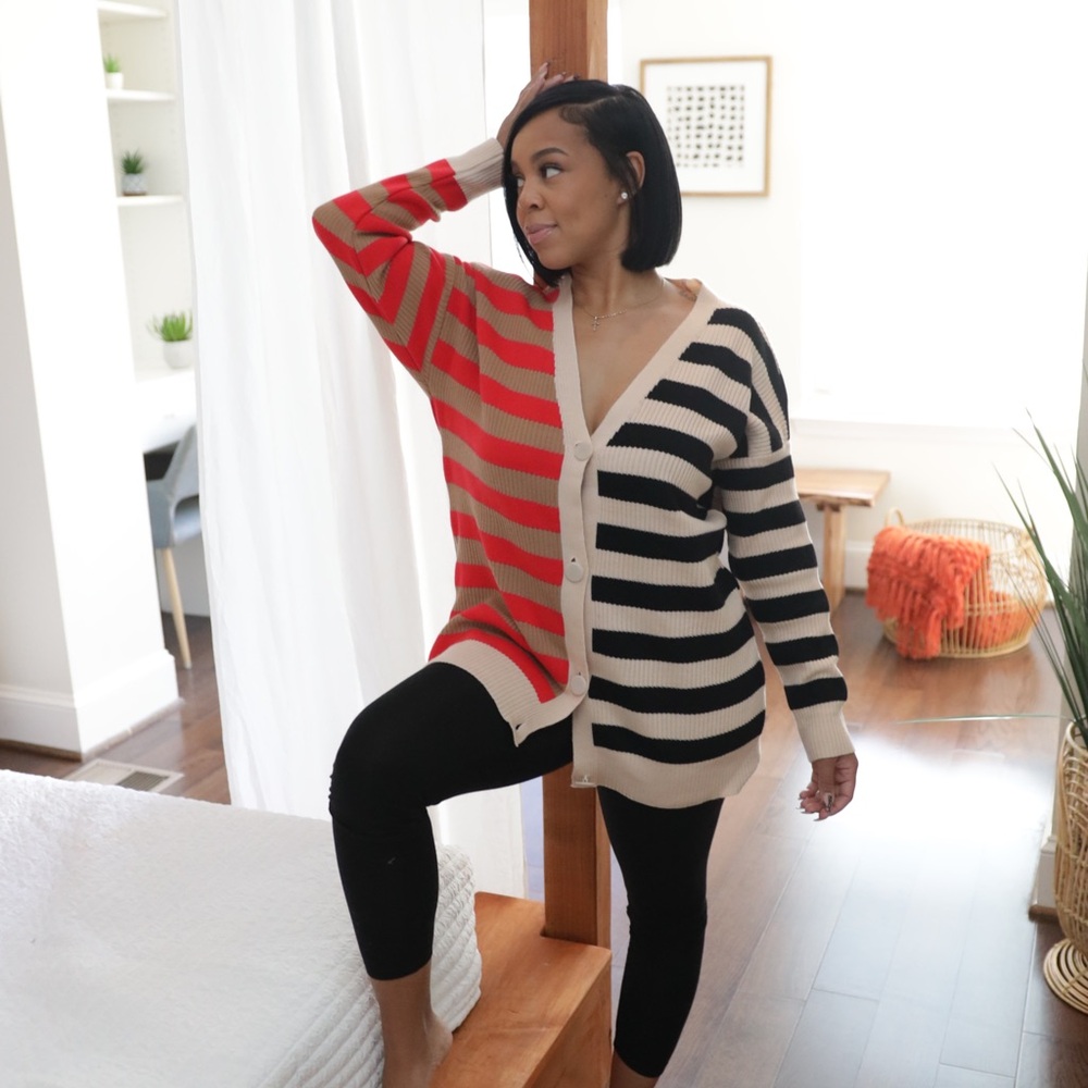 Striped Cardigan Sweater